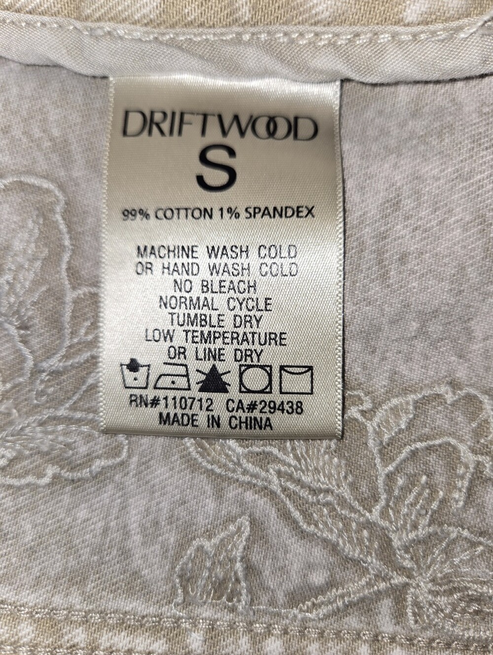 DRIFTWOOD Embroidered Denim Vest Color Sands, Multiple Sizes, NWT - Picture 4 of 4